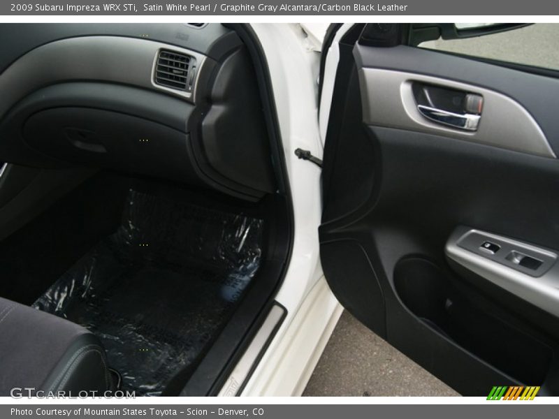 Satin White Pearl / Graphite Gray Alcantara/Carbon Black Leather 2009 Subaru Impreza WRX STi