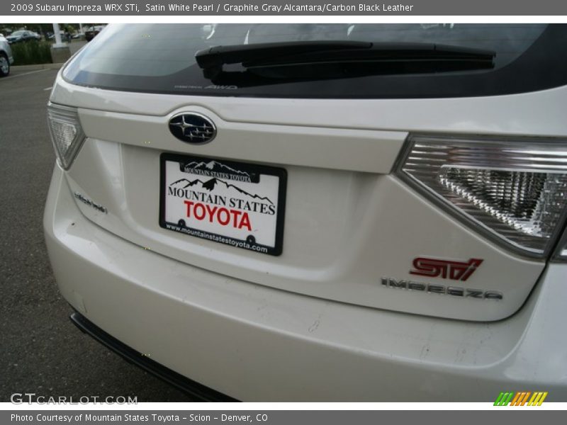 Satin White Pearl / Graphite Gray Alcantara/Carbon Black Leather 2009 Subaru Impreza WRX STi
