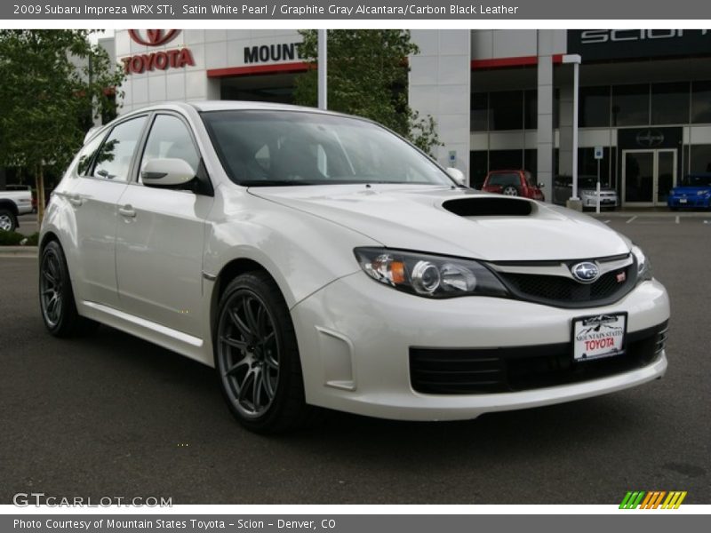 Satin White Pearl / Graphite Gray Alcantara/Carbon Black Leather 2009 Subaru Impreza WRX STi