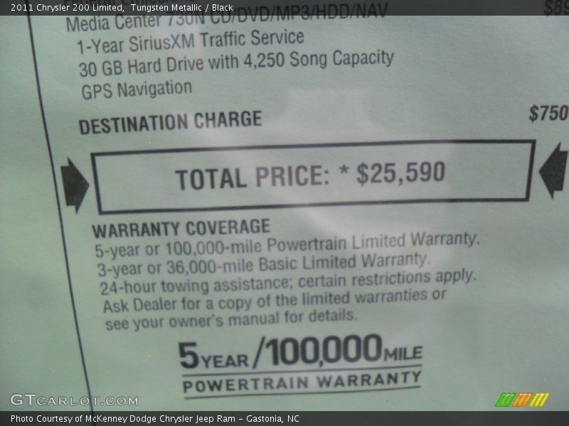  2011 200 Limited Window Sticker