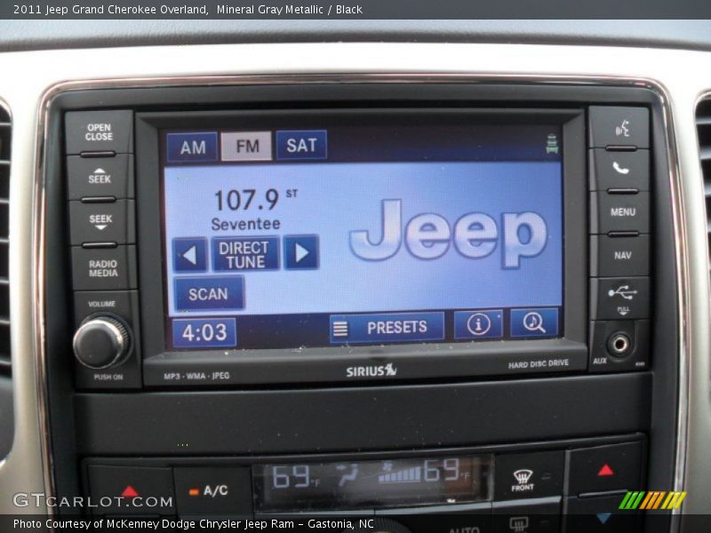 Mineral Gray Metallic / Black 2011 Jeep Grand Cherokee Overland