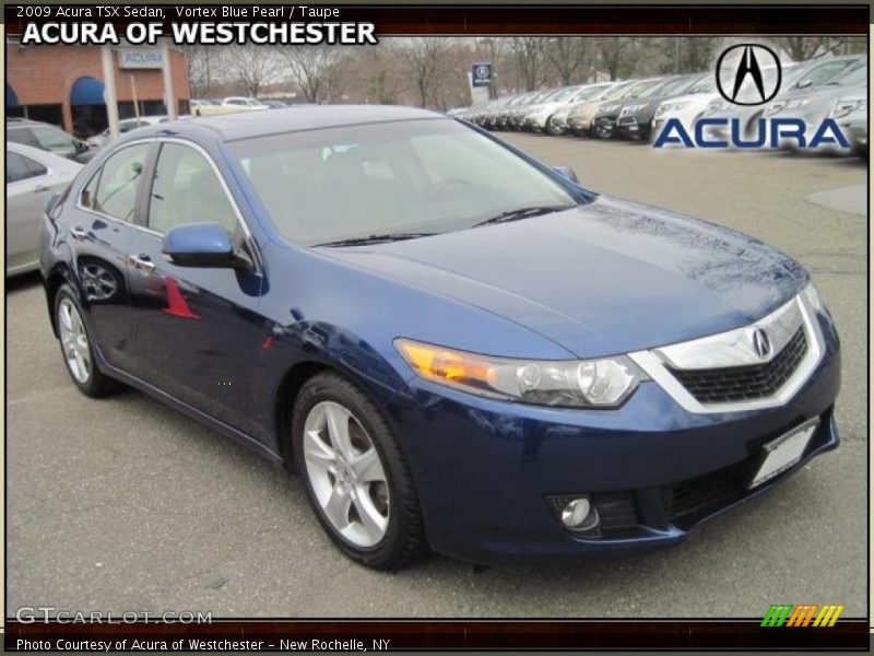 Vortex Blue Pearl / Taupe 2009 Acura TSX Sedan
