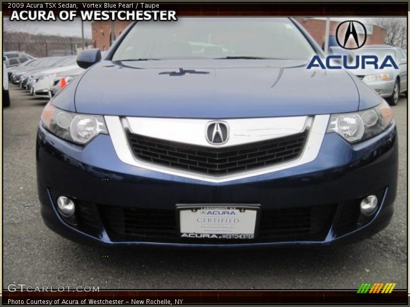 Vortex Blue Pearl / Taupe 2009 Acura TSX Sedan