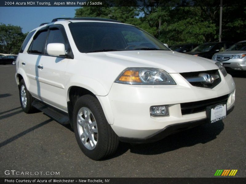 Aspen White Pearl / Saddle 2004 Acura MDX Touring