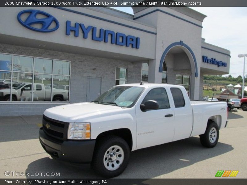 Summit White / Light Titanium/Ebony Accents 2008 Chevrolet Silverado 1500 Work Truck Extended Cab 4x4