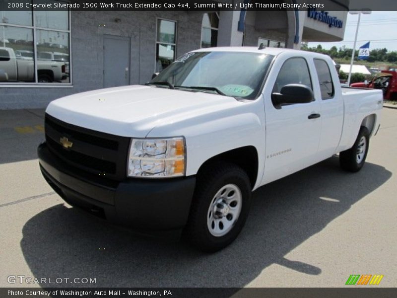 Summit White / Light Titanium/Ebony Accents 2008 Chevrolet Silverado 1500 Work Truck Extended Cab 4x4