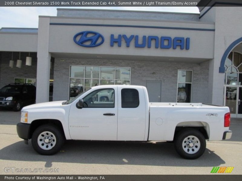 Summit White / Light Titanium/Ebony Accents 2008 Chevrolet Silverado 1500 Work Truck Extended Cab 4x4