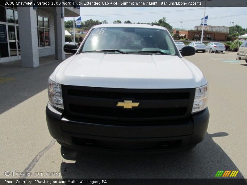 Summit White / Light Titanium/Ebony Accents 2008 Chevrolet Silverado 1500 Work Truck Extended Cab 4x4