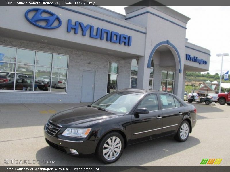 Ebony Black / Gray 2009 Hyundai Sonata Limited V6