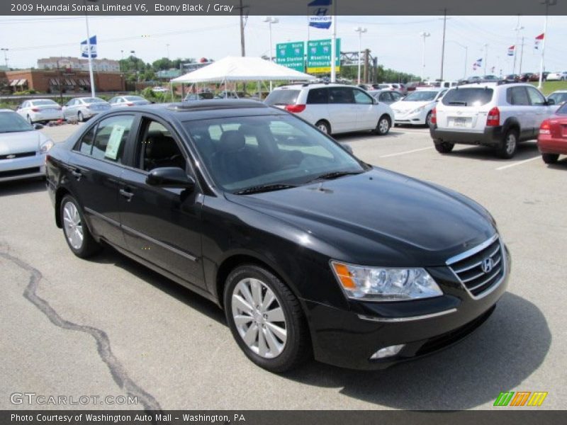 Ebony Black / Gray 2009 Hyundai Sonata Limited V6