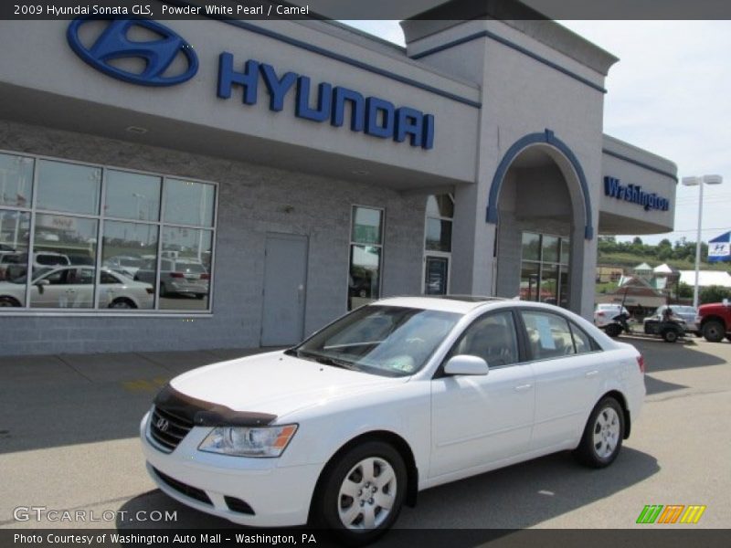 Powder White Pearl / Camel 2009 Hyundai Sonata GLS
