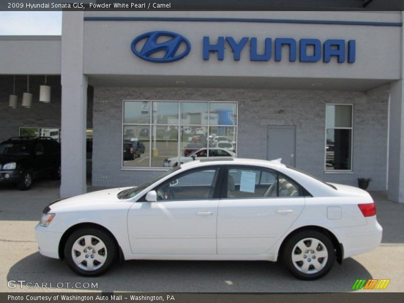 Powder White Pearl / Camel 2009 Hyundai Sonata GLS