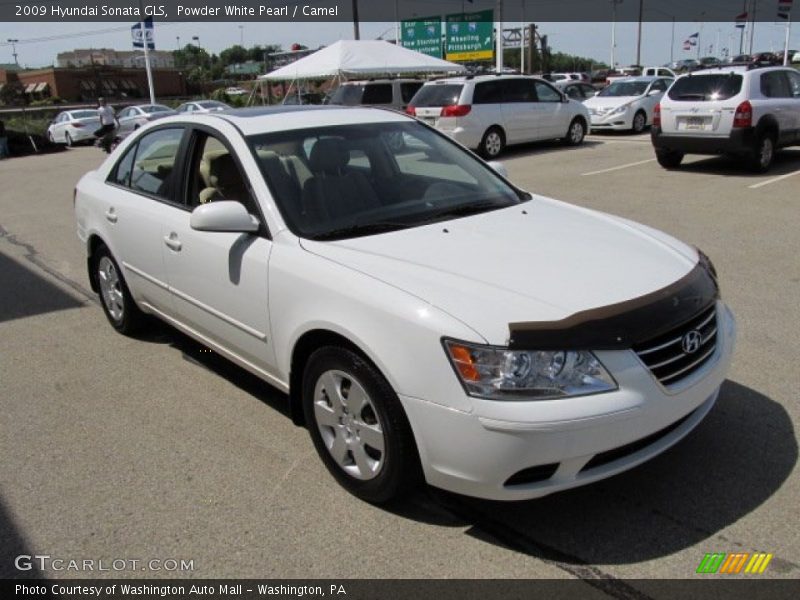 Powder White Pearl / Camel 2009 Hyundai Sonata GLS