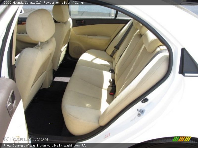 Powder White Pearl / Camel 2009 Hyundai Sonata GLS