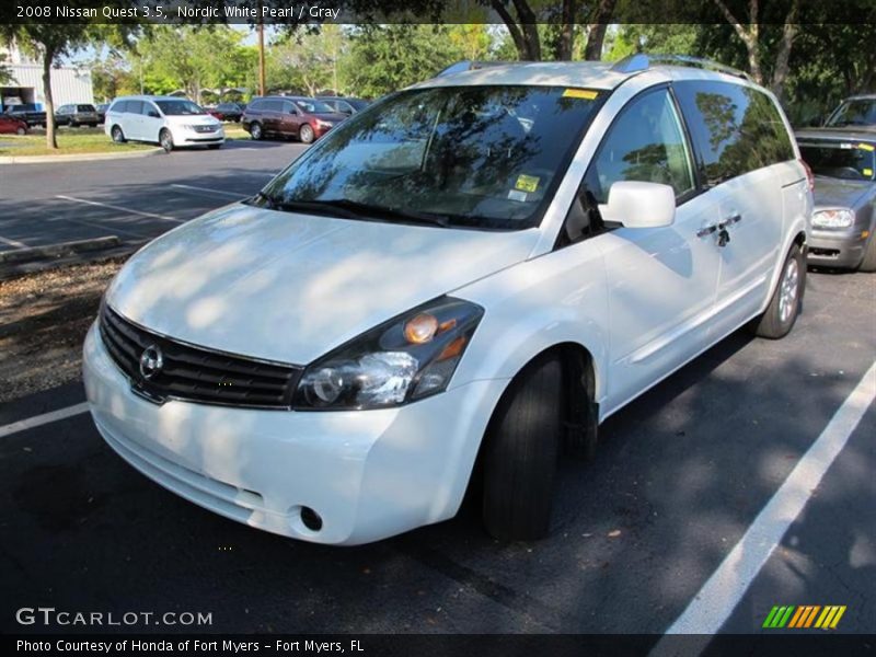 Nordic White Pearl / Gray 2008 Nissan Quest 3.5