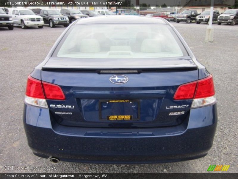 Azurite Blue Pearl / Warm Ivory 2011 Subaru Legacy 2.5i Premium