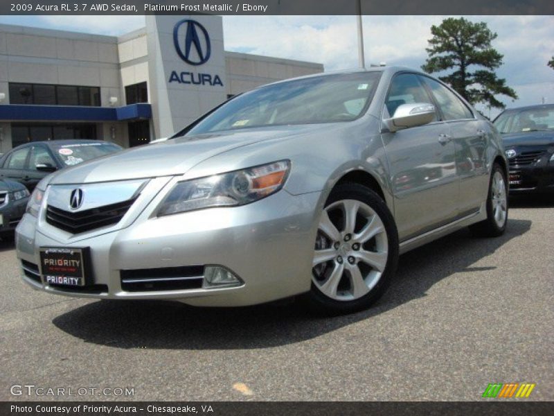 Platinum Frost Metallic / Ebony 2009 Acura RL 3.7 AWD Sedan
