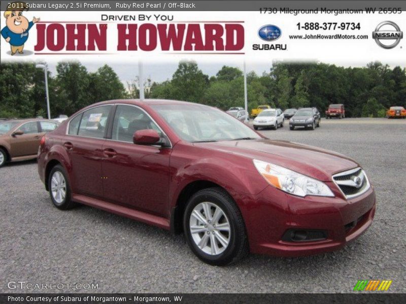 Ruby Red Pearl / Off-Black 2011 Subaru Legacy 2.5i Premium