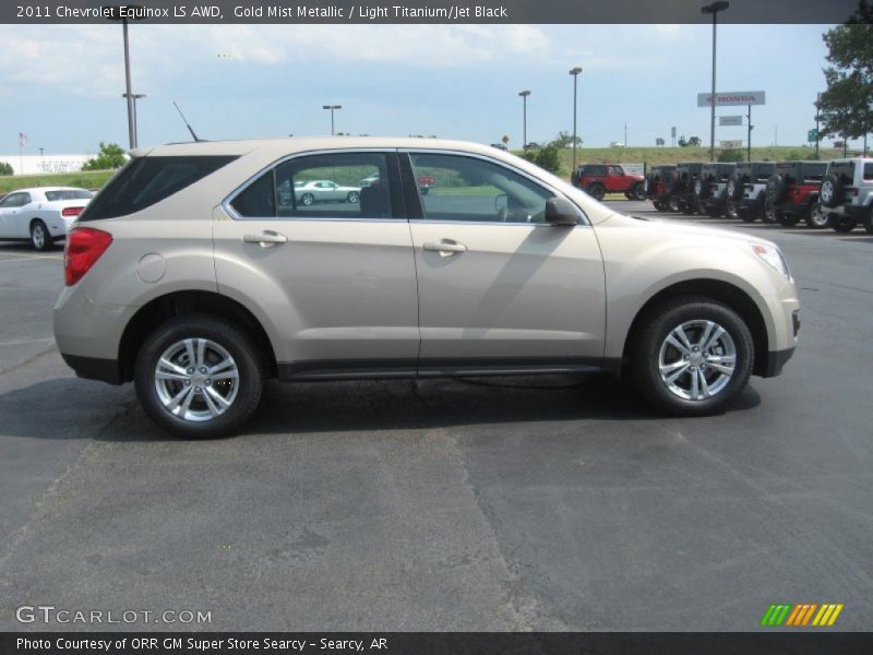 Gold Mist Metallic / Light Titanium/Jet Black 2011 Chevrolet Equinox LS AWD