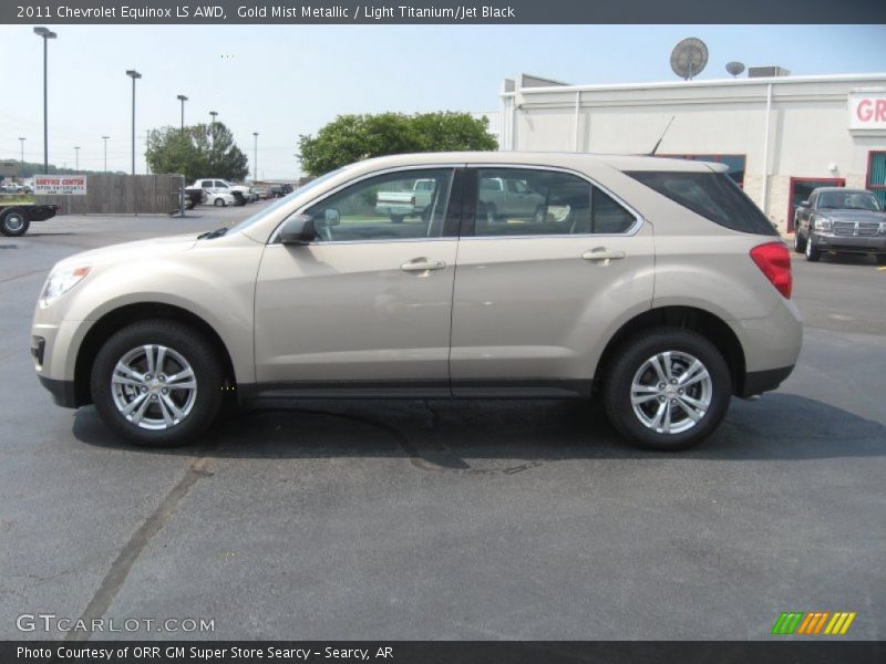 Gold Mist Metallic / Light Titanium/Jet Black 2011 Chevrolet Equinox LS AWD