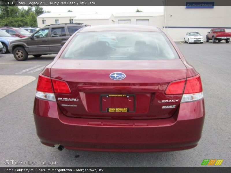 Ruby Red Pearl / Off-Black 2011 Subaru Legacy 2.5i