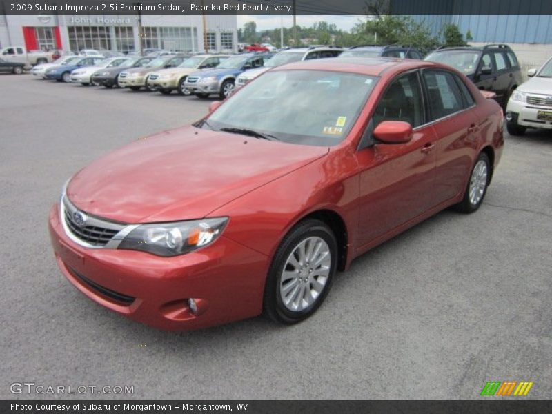 Paprika Red Pearl / Ivory 2009 Subaru Impreza 2.5i Premium Sedan