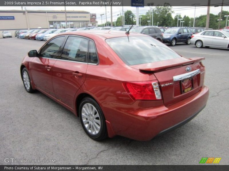 Paprika Red Pearl / Ivory 2009 Subaru Impreza 2.5i Premium Sedan