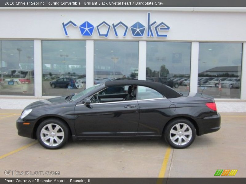 Brilliant Black Crystal Pearl / Dark Slate Gray 2010 Chrysler Sebring Touring Convertible