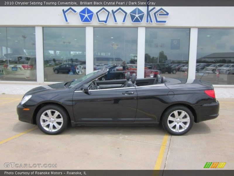 Brilliant Black Crystal Pearl / Dark Slate Gray 2010 Chrysler Sebring Touring Convertible