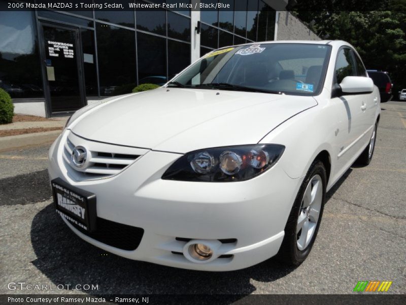 Whitewater Pearl Mica / Black/Blue 2006 Mazda MAZDA3 s Touring Sedan