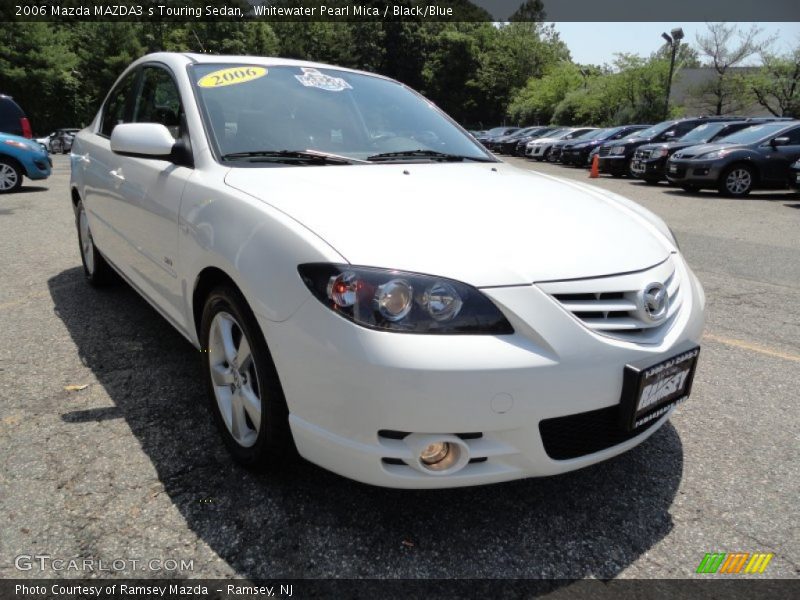 Whitewater Pearl Mica / Black/Blue 2006 Mazda MAZDA3 s Touring Sedan