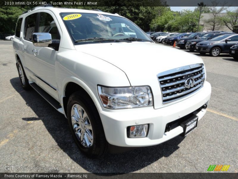 Tuscan White Pearl / Wheat 2010 Infiniti QX 56 4WD