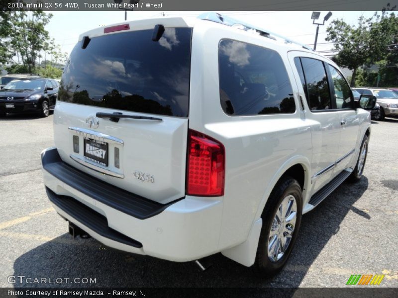 Tuscan White Pearl / Wheat 2010 Infiniti QX 56 4WD