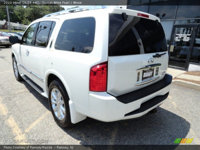 Tuscan White Pearl / Wheat 2010 Infiniti QX 56 4WD