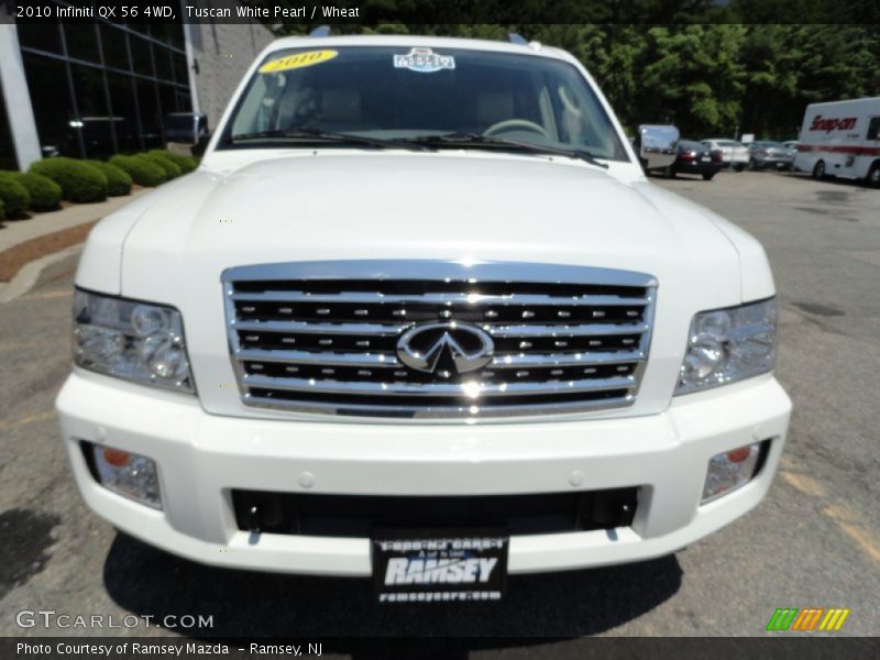 Tuscan White Pearl / Wheat 2010 Infiniti QX 56 4WD