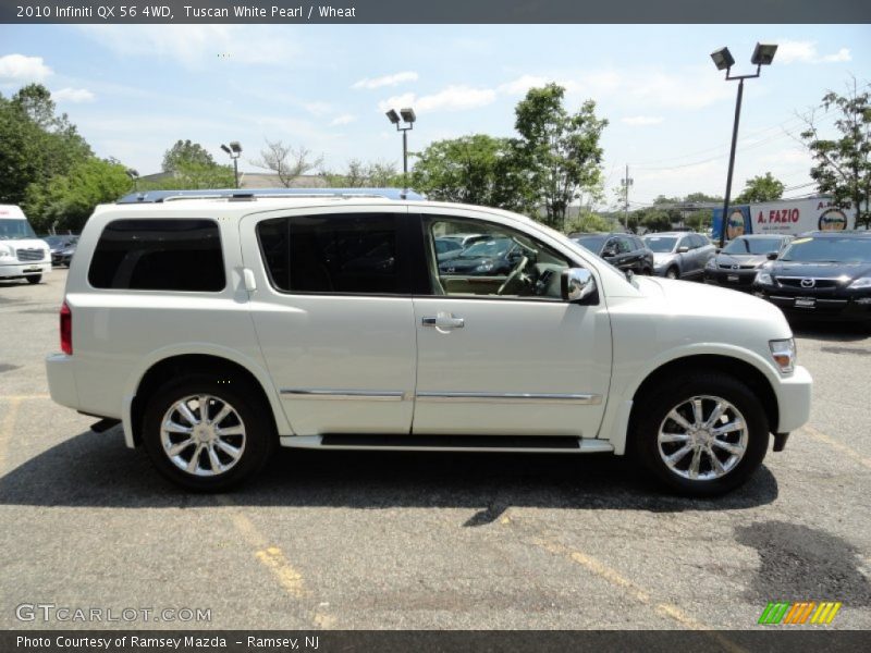 Tuscan White Pearl / Wheat 2010 Infiniti QX 56 4WD