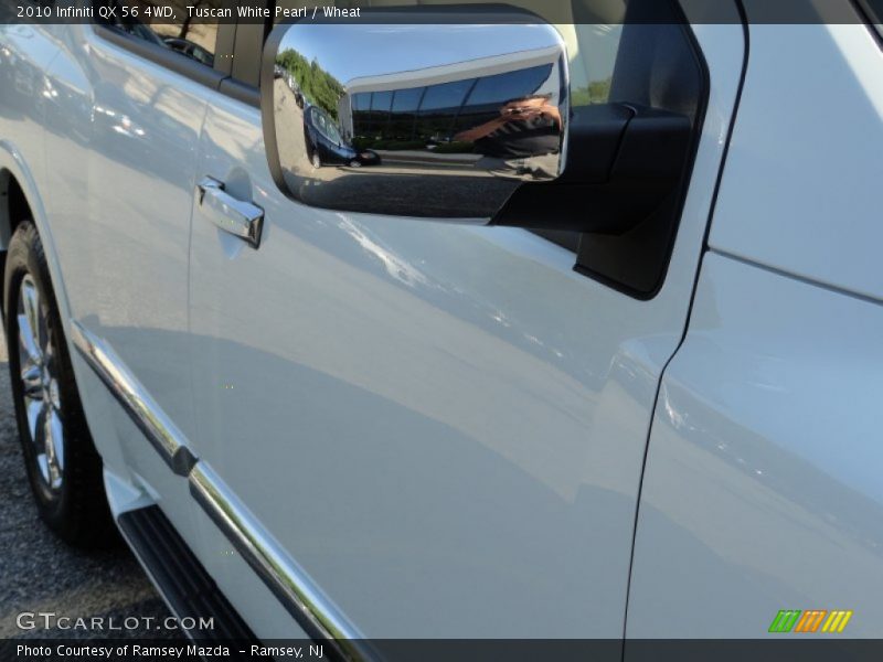Tuscan White Pearl / Wheat 2010 Infiniti QX 56 4WD