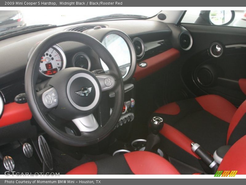 Midnight Black / Black/Rooster Red 2009 Mini Cooper S Hardtop
