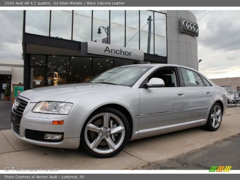 Ice Silver Metallic / Black Valcona Leather 2009 Audi A8 4.2 quattro