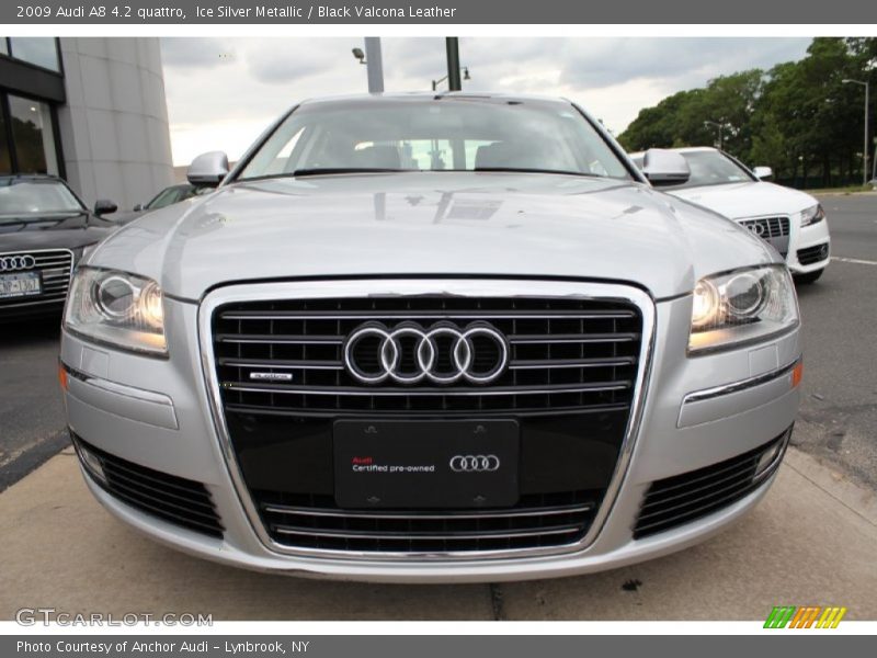 Ice Silver Metallic / Black Valcona Leather 2009 Audi A8 4.2 quattro