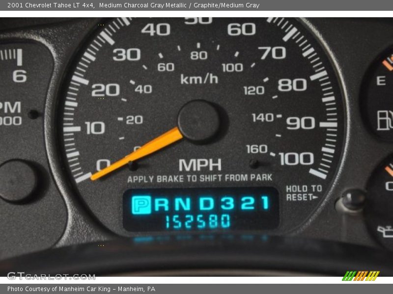 Medium Charcoal Gray Metallic / Graphite/Medium Gray 2001 Chevrolet Tahoe LT 4x4