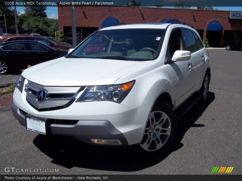 Aspen White Pearl / Parchment 2008 Acura MDX Technology