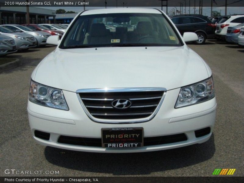 Pearl White / Camel 2010 Hyundai Sonata GLS