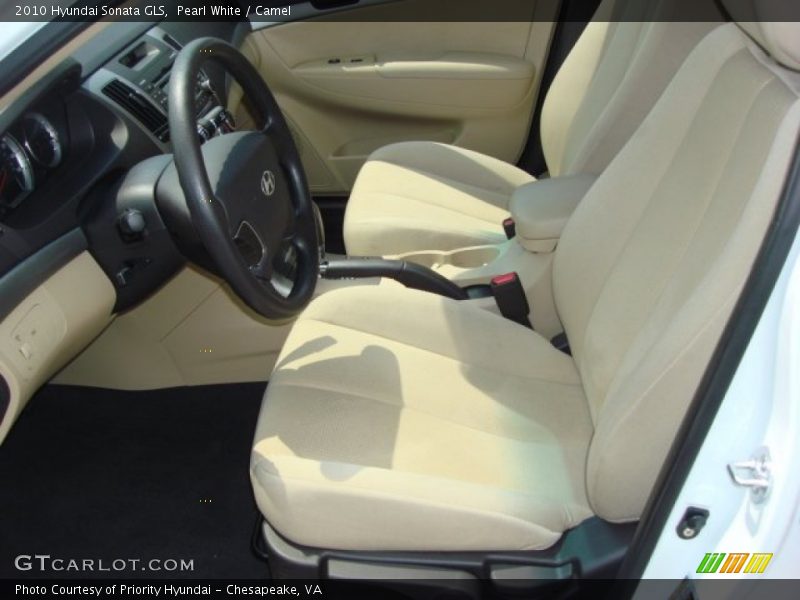 Pearl White / Camel 2010 Hyundai Sonata GLS