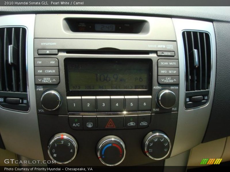 Pearl White / Camel 2010 Hyundai Sonata GLS