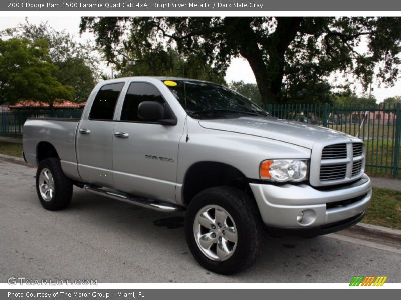 Bright Silver Metallic / Dark Slate Gray 2003 Dodge Ram 1500 Laramie Quad Cab 4x4