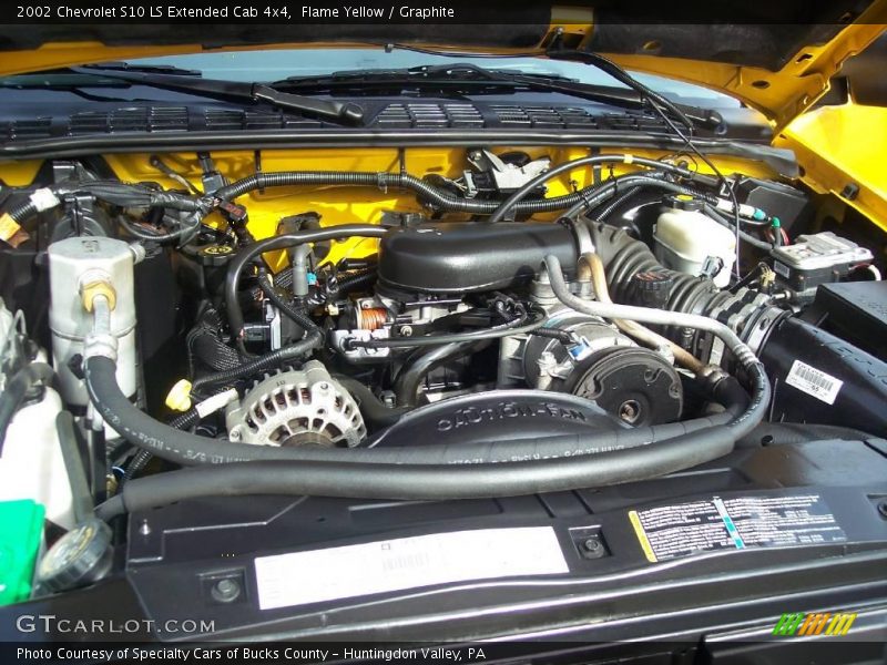 Flame Yellow / Graphite 2002 Chevrolet S10 LS Extended Cab 4x4