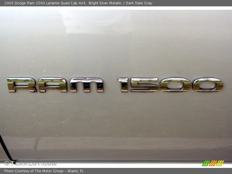 Bright Silver Metallic / Dark Slate Gray 2003 Dodge Ram 1500 Laramie Quad Cab 4x4