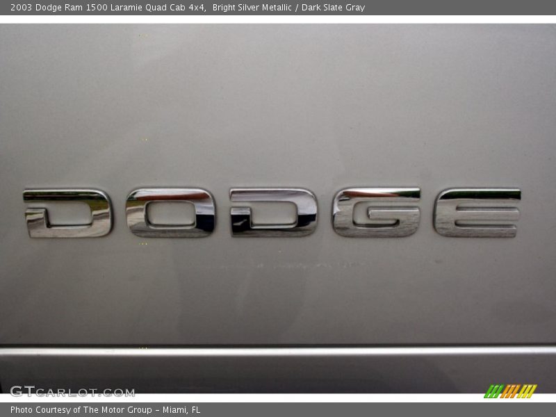 Bright Silver Metallic / Dark Slate Gray 2003 Dodge Ram 1500 Laramie Quad Cab 4x4