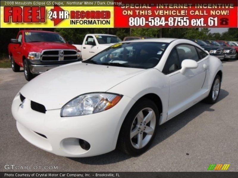 Northstar White / Dark Charcoal 2008 Mitsubishi Eclipse GS Coupe